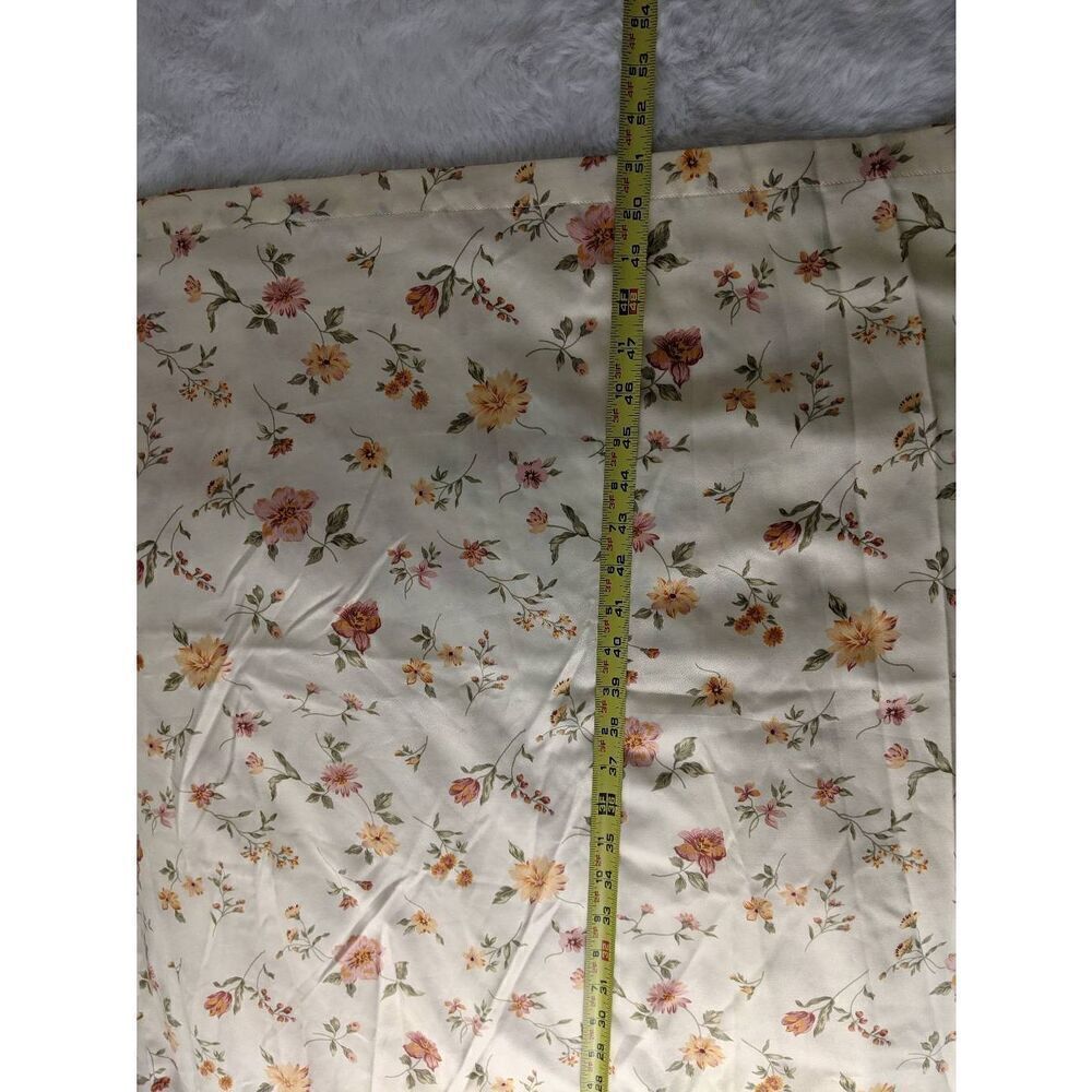 Barbizon Cream‎ Satin Floral Nightgown House Dress Lace Trim sz L Large NWT - Picture 7 of 9